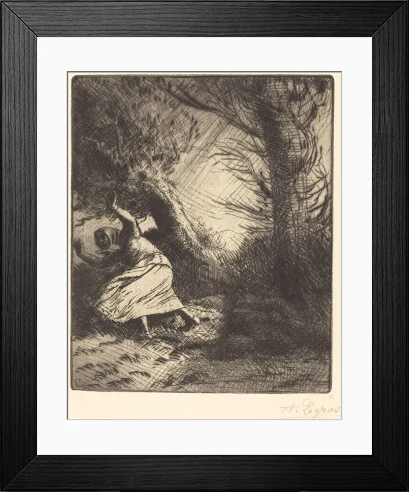 Framed Print : Thunder (Un coup de foudre). Creator: Alphonse Legros Framed Print : Thunder (Un coup de foudre). Creator: Alphonse Legros