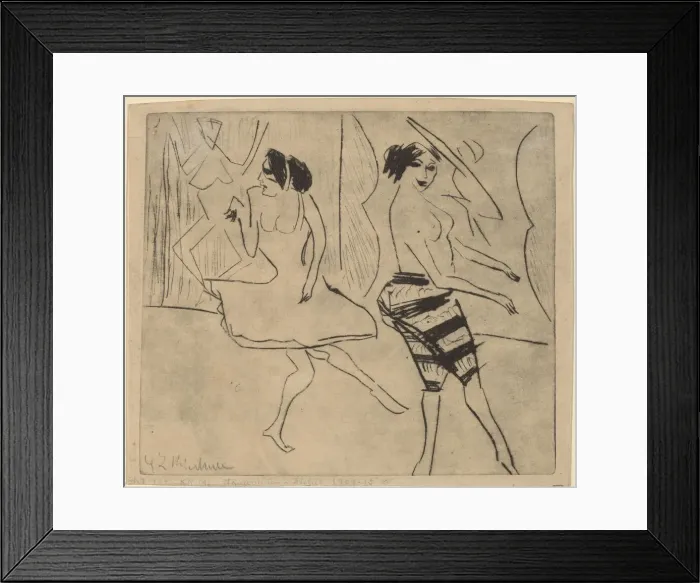Framed Print : Dancers in Studio, 1911. Creator: Ernst Kirchner Framed Print : Dancers in Studio, 1911. Creator: Ernst Kirchner