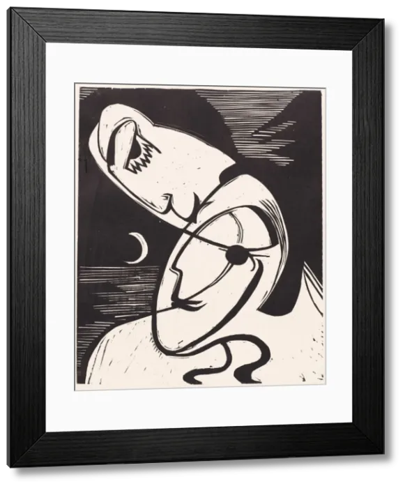 Framed Print : The Kiss, 1930. Creator: Ernst Kirchner Framed Print : The Kiss, 1930. Creator: Ernst Kirchner