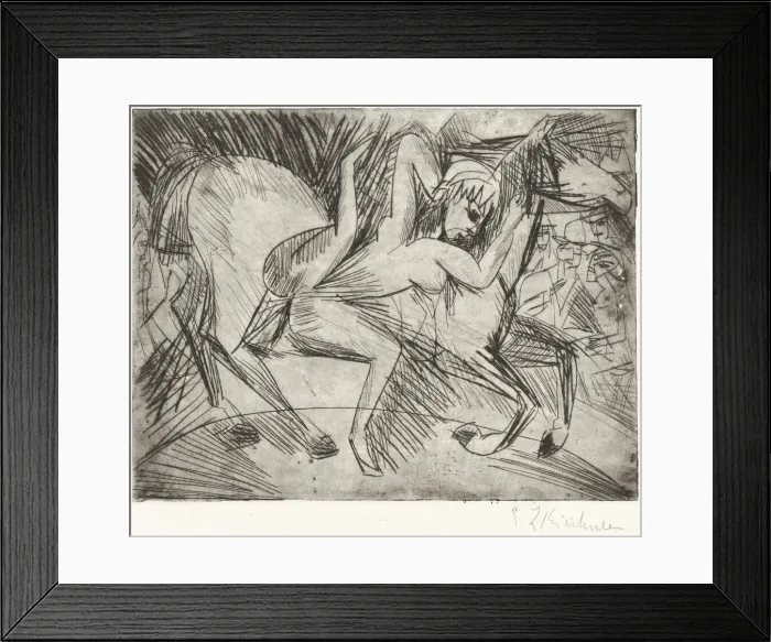 Framed Print : Acrobat on a Horse (Voltigeuse zu Pferd), 1913. Creator: Ernst Kirchner Framed Print : Acrobat on a Horse (Voltigeuse zu Pferd), 1913. Creator: Ernst Kirchner
