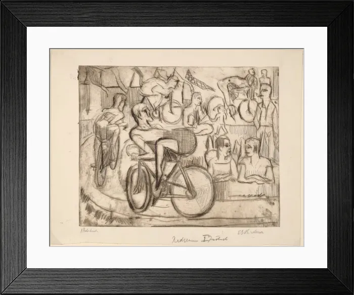 Framed Print : Cycle Race, 1926. Creator: Ernst Kirchner Framed Print : Cycle Race, 1926. Creator: Ernst Kirchner