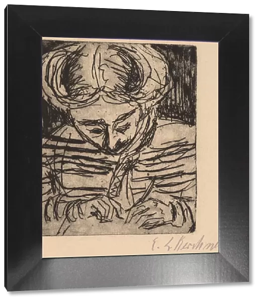 Young Girl Drawing, 1906. Creator: Ernst Kirchner