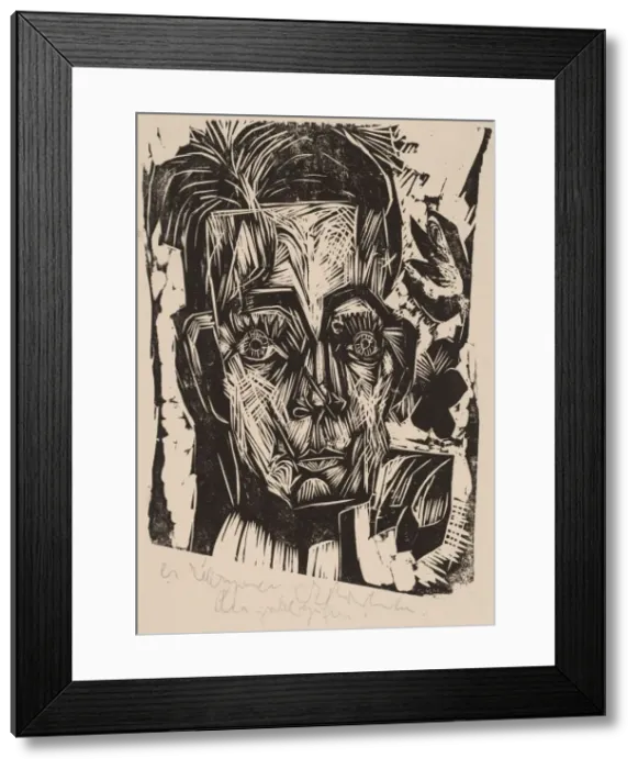 Framed Print : Head of Dr. Robert Binswanger (the Student), 1917-1918. Creator: Ernst Kirchner Framed Print : Head of Dr. Robert Binswanger (the Student), 1917-1918. Creator: Ernst Kirchner