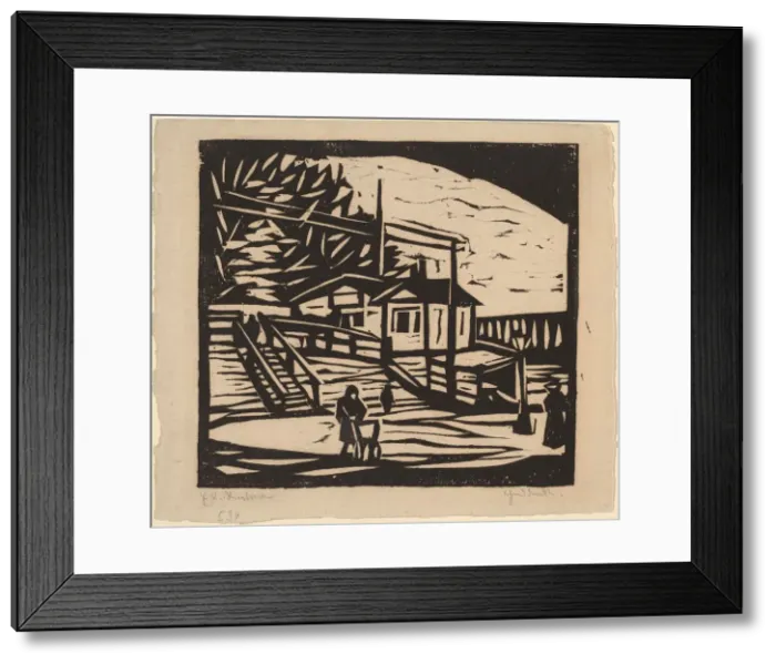 Framed Print : Shed on the Bank of the Elbe, 1906. Creator: Ernst Kirchner Framed Print : Shed on the Bank of the Elbe, 1906. Creator: Ernst Kirchner