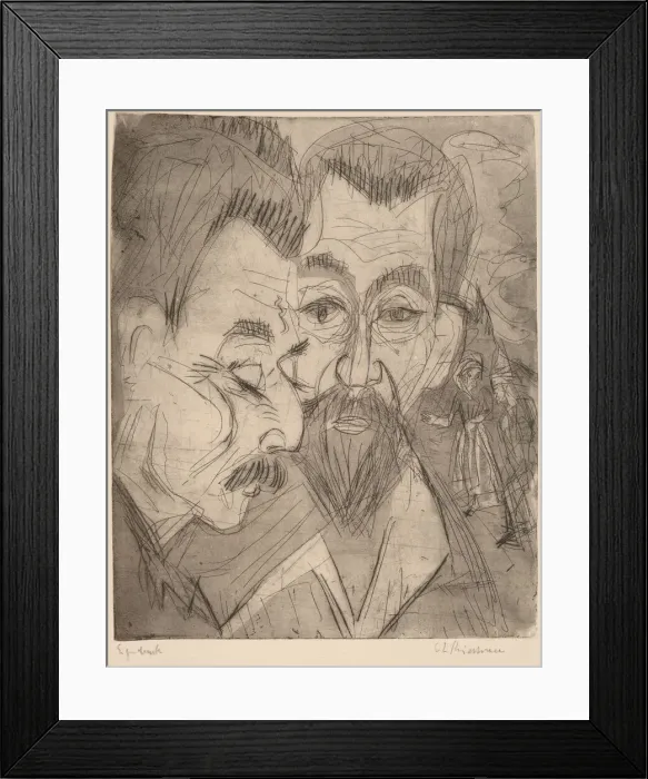 Framed Print : Two Peasant Heads, 1920. Creator: Ernst Kirchner Framed Print : Two Peasant Heads, 1920. Creator: Ernst Kirchner
