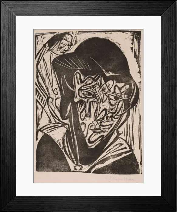 Framed Print : Woman with a Veil, 1915. Creator: Ernst Kirchner Framed Print : Woman with a Veil, 1915. Creator: Ernst Kirchner