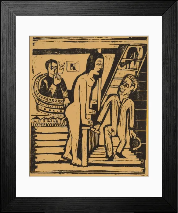 Framed Print : The Visit, 1923. Creator: Ernst Kirchner Framed Print : The Visit, 1923. Creator: Ernst Kirchner