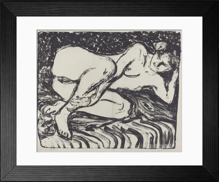 Framed Print : Reclining Nude, 1907. Creator: Ernst Kirchner Framed Print : Reclining Nude, 1907. Creator: Ernst Kirchner