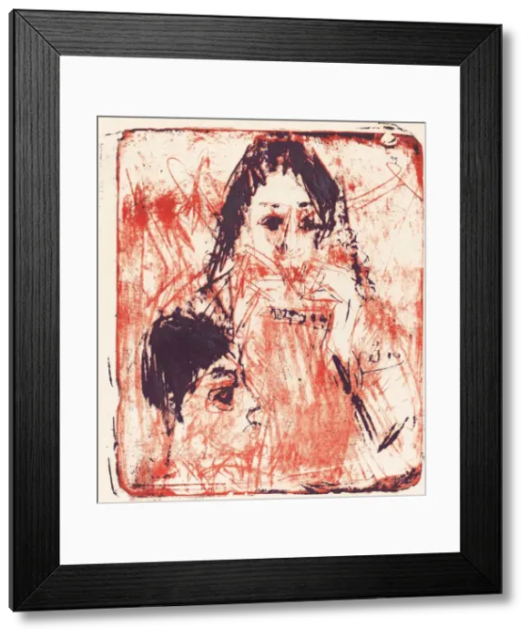 Framed Print : Harmonica Player, 1919. Creator: Ernst Kirchner Framed Print : Harmonica Player, 1919. Creator: Ernst Kirchner