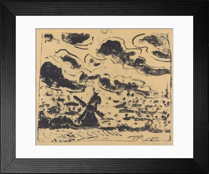 Framed Print : Windmill near Burg on Fehmarn, 1908. Creator: Ernst Kirchner Framed Print : Windmill near Burg on Fehmarn, 1908. Creator: Ernst Kirchner