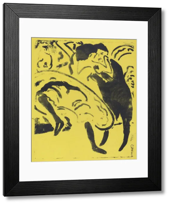 Framed Print : Dancing Couple, 1909. Creator: Ernst Kirchner Framed Print : Dancing Couple, 1909. Creator: Ernst Kirchner