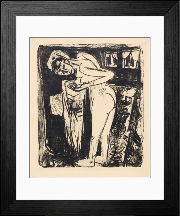Framed Print : Standing Nude in a Room, 1921. Creator: Ernst Kirchner Framed Print : Standing Nude in a Room, 1921. Creator: Ernst Kirchner