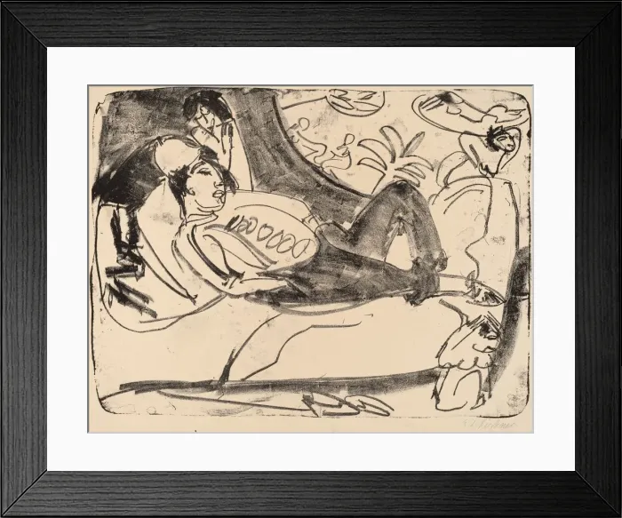 Framed Print : Siesta, 1911-1912. Creator: Ernst Kirchner Framed Print : Siesta, 1911-1912. Creator: Ernst Kirchner