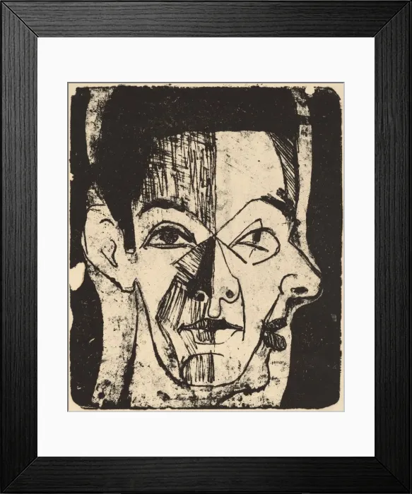 Framed Print : Head Study, 1926. Creator: Ernst Kirchner Framed Print : Head Study, 1926. Creator: Ernst Kirchner