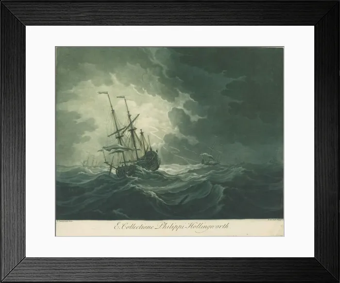 Framed Print : Shipping Scene from the Collection of Philip Hollingworth, 1720s. Creator: Elisha Kirkall Framed Print : Shipping Scene from the Collection of Philip Hollingworth, 1720s. Creator: Elisha Kirkall