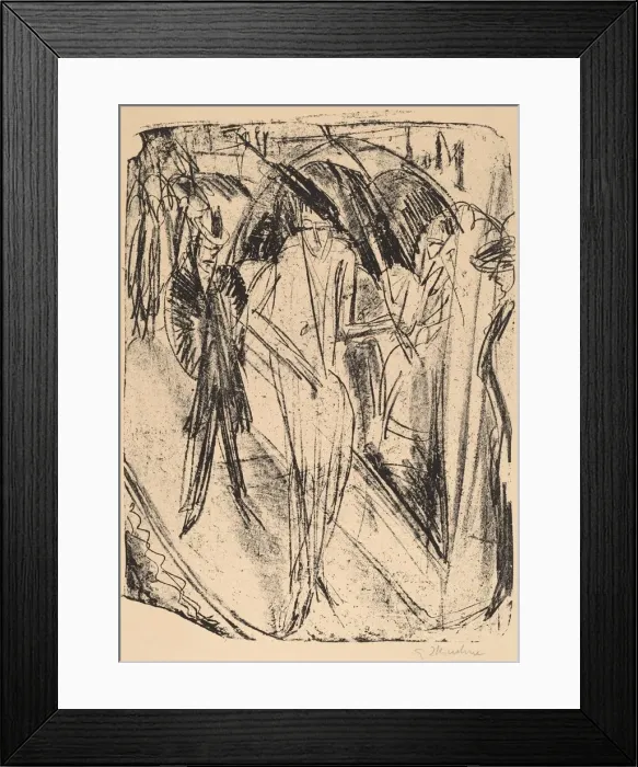 Framed Print : Lady in the Rain, 1914. Creator: Ernst Kirchner Framed Print : Lady in the Rain, 1914. Creator: Ernst Kirchner