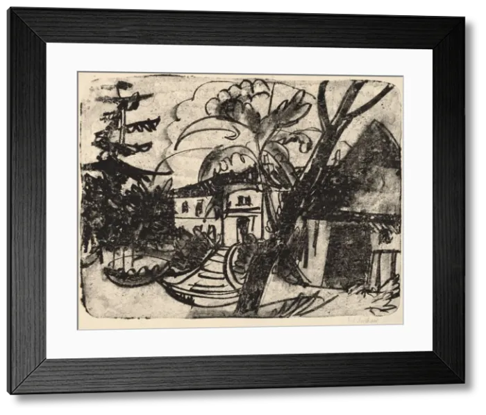Framed Print : Danish Farm with Manor House, 1912. Creator: Ernst Kirchner Framed Print : Danish Farm with Manor House, 1912. Creator: Ernst Kirchner
