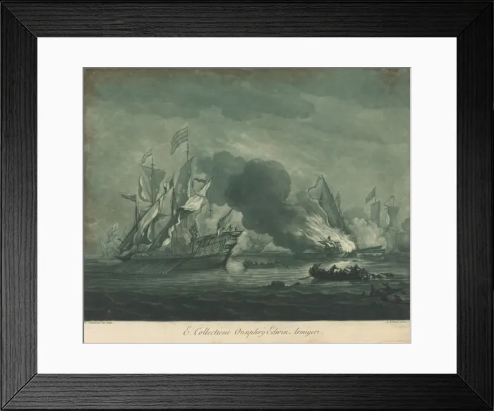 Framed Print : Shipping Scene from the Collection of Onuphrij Edwin, 1720s. Creator: Elisha Kirkall Framed Print : Shipping Scene from the Collection of Onuphrij Edwin, 1720s. Creator: Elisha Kirkall