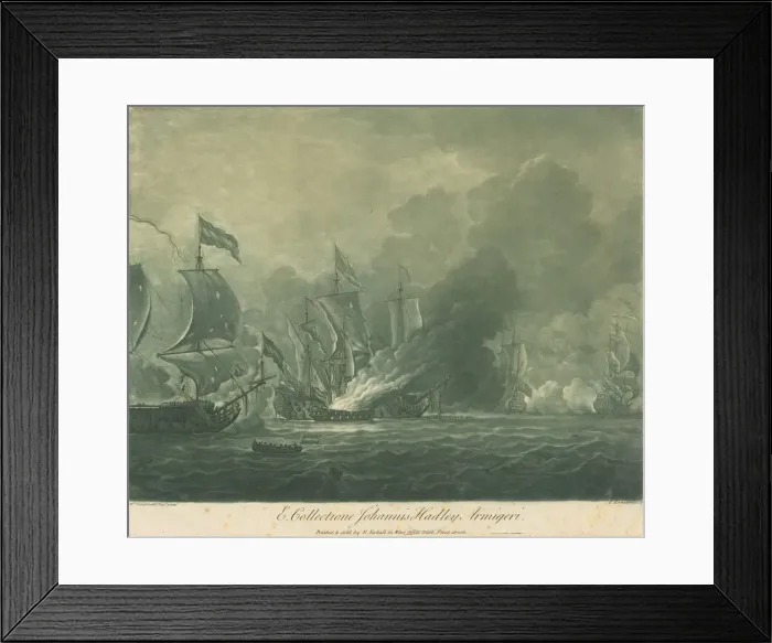 Framed Print : Shipping Scene from the Collection of John Hadley, 1720s. Creator: Elisha Kirkall Framed Print : Shipping Scene from the Collection of John Hadley, 1720s. Creator: Elisha Kirkall