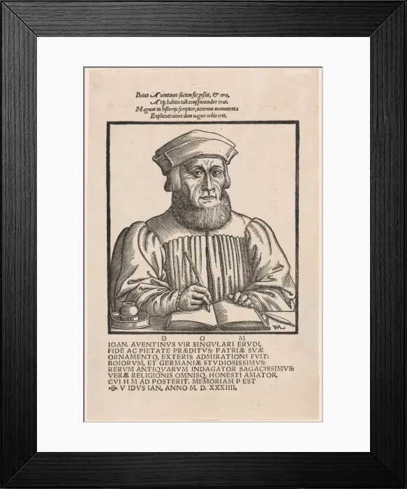 Framed Print : Johann Aventinus (Johann Turmair), 1554. Creator: Hans Sebald Lautensack Framed Print : Johann Aventinus (Johann Turmair), 1554. Creator: Hans Sebald Lautensack