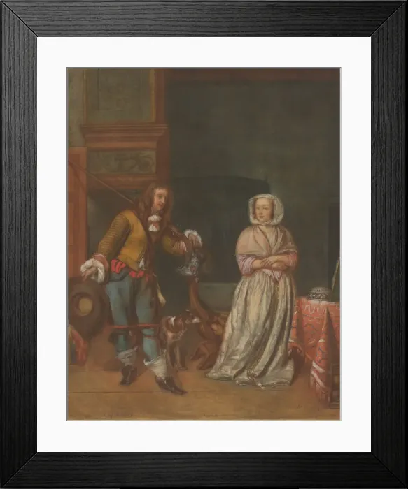 Framed Print : Huntsman Visiting a Lady, 1783 / 1786. Creator: Carlo Lasinio Framed Print : Huntsman Visiting a Lady, 1783 / 1786. Creator: Carlo Lasinio
