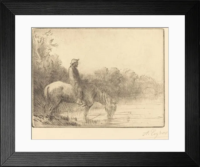 Framed Print : Fording a River (Le gue). Creator: Alphonse Legros Framed Print : Fording a River (Le gue). Creator: Alphonse Legros