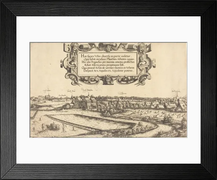 Framed Print : View of Nuremberg from the West [left section], 1552. Creator: Hans Sebald Lautensack