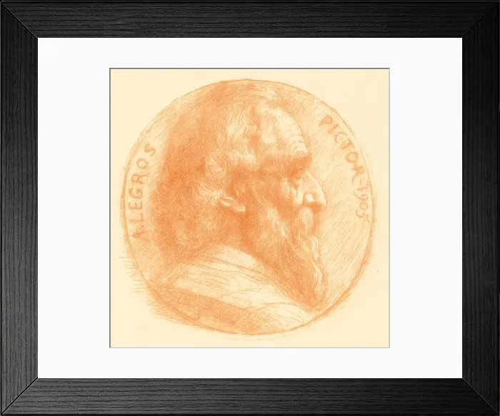 Framed Print : Self-Portrait, Medallion, No. 2, 11th plate. Creator: Alphonse Legros Framed Print : Self-Portrait, Medallion, No. 2, 11th plate. Creator: Alphonse Legros