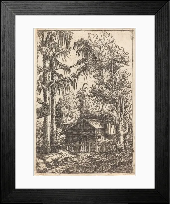 Framed Print : Landscape with View of a Farmers Cottage, 1551. Creator: Hans Sebald Lautensack Framed Print : Landscape with View of a Farmers Cottage, 1551. Creator: Hans Sebald Lautensack