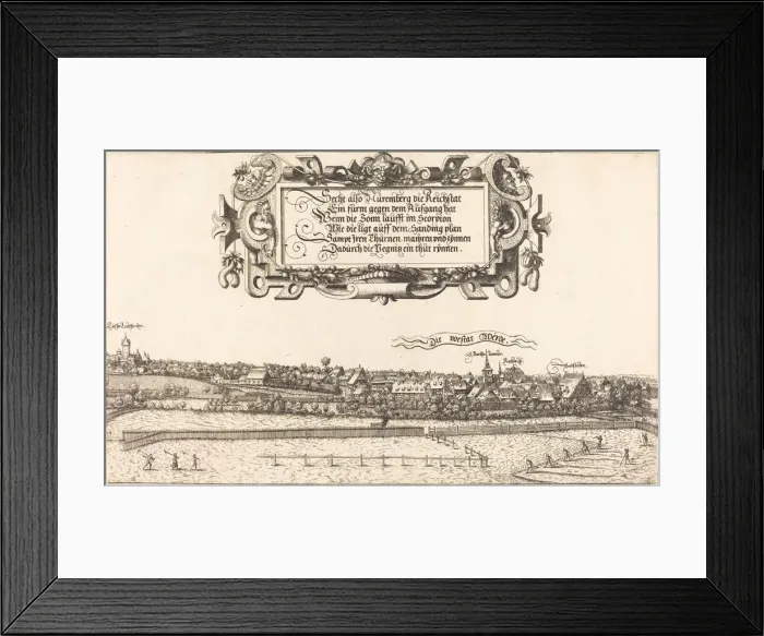 Framed Print : View of Nuremberg from the East [right section], 1552. Creator: Hans Sebald Lautensack
