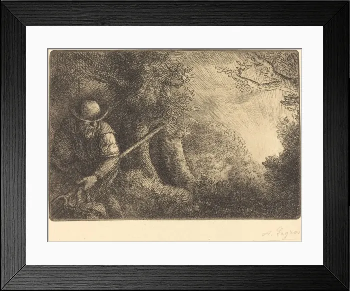 Framed Print : The Gardener (Le jardinier). Creator: Alphonse Legros Framed Print : The Gardener (Le jardinier). Creator: Alphonse Legros