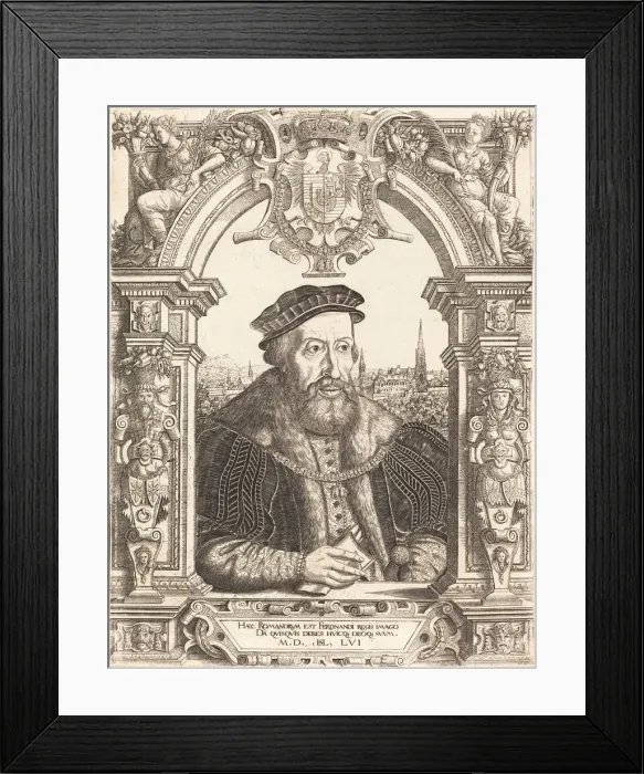 Framed Print : Ferdinand I, 1556. Creator: Hans Sebald Lautensack Framed Print : Ferdinand I, 1556. Creator: Hans Sebald Lautensack