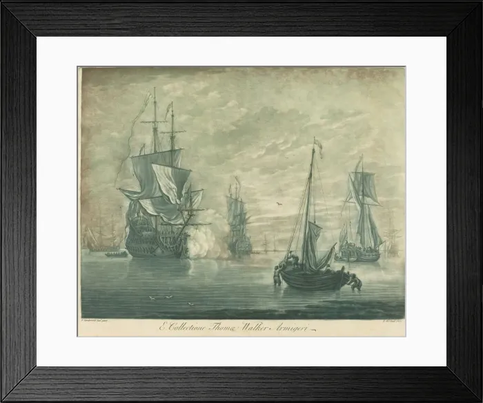 Framed Print : Shipping Scene from the Collection of Thomas Walker, 1720s. Creator: Elisha Kirkall Framed Print : Shipping Scene from the Collection of Thomas Walker, 1720s. Creator: Elisha Kirkall