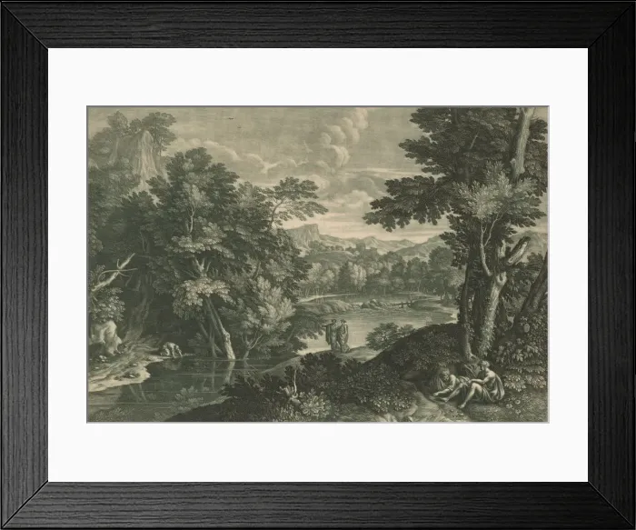 Framed Print : Landscape, 1733 / 1742. Creator: Elisha Kirkall Framed Print : Landscape, 1733 / 1742. Creator: Elisha Kirkall