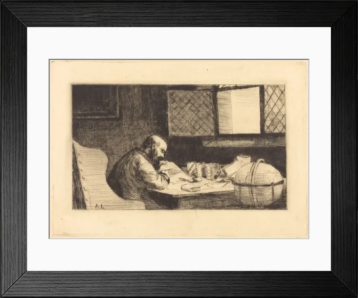Framed Print : Geographer (Le geographe). Creator: Alphonse Legros Framed Print : Geographer (Le geographe). Creator: Alphonse Legros