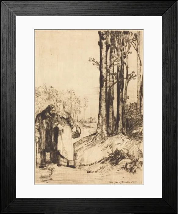 Framed Print : Stroll of the Convalescent (La promenade du convalescent). Creator: Alphonse Legros Framed Print : Stroll of the Convalescent (La promenade du convalescent). Creator: Alphonse Legros