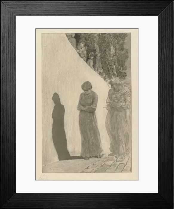 Framed Print : Disgrace (Schande): pl. 9, 1878. Creator: Max Klinger Framed Print : Disgrace (Schande): pl. 9, 1878. Creator: Max Klinger