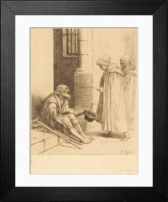 Framed Print : Charity (La charite). Creator: Alphonse Legros Framed Print : Charity (La charite). Creator: Alphonse Legros