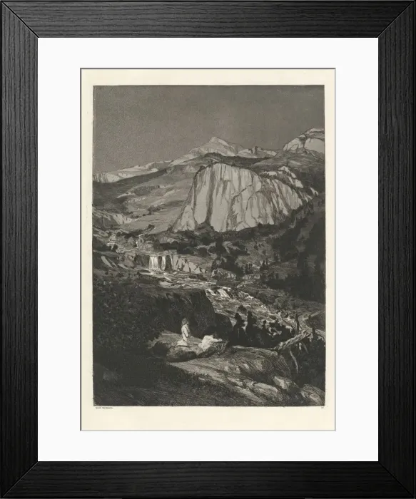 Framed Print : Moonlit Night (Mondnacht): pl. 4, published 1881. Creator: Max Klinger Framed Print : Moonlit Night (Mondnacht): pl. 4, published 1881. Creator: Max Klinger