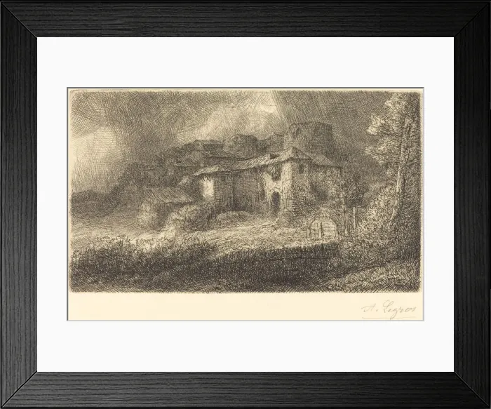 Framed Print : Ruins of a Chateau (Les ruins du chateau). Creator: Alphonse Legros Framed Print : Ruins of a Chateau (Les ruins du chateau). Creator: Alphonse Legros