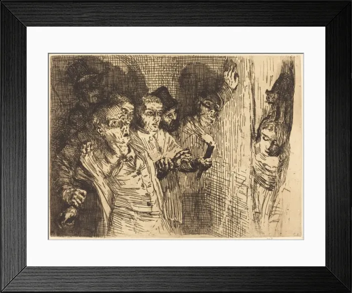 Framed Print : Black Cat (Le chat noir). Creator: Alphonse Legros Framed Print : Black Cat (Le chat noir). Creator: Alphonse Legros
