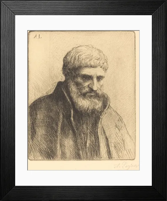 Framed Print : Study of an Old Man (Etude de vieillard). Creator: Alphonse Legros Framed Print : Study of an Old Man (Etude de vieillard). Creator: Alphonse Legros