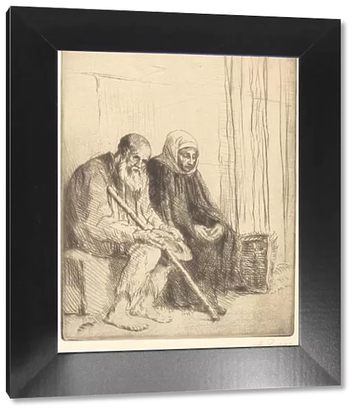 Two Beggars (Les deux mendiants). Creator: Alphonse Legros