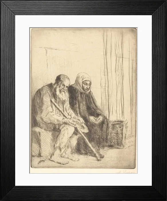Framed Print : Two Beggars (Les deux mendiants). Creator: Alphonse Legros Framed Print : Two Beggars (Les deux mendiants). Creator: Alphonse Legros