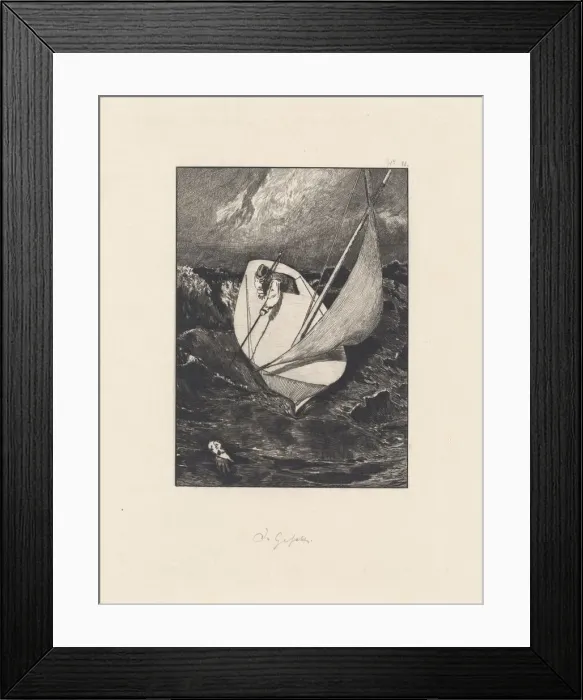 Framed Print : Rescue (Rettung), 1878 / 1880. Creator: Max Klinger Framed Print : Rescue (Rettung), 1878 / 1880. Creator: Max Klinger