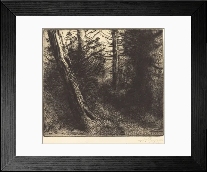 Framed Print : Path through the Woods (Sentier sous bois). Creator: Alphonse Legros Framed Print : Path through the Woods (Sentier sous bois). Creator: Alphonse Legros