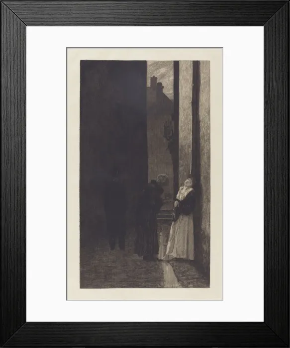 Framed Print : Ein Schritt (A Step), 1883. Creator: Max Klinger Framed Print : Ein Schritt (A Step), 1883. Creator: Max Klinger