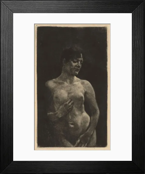 Framed Print : A Standing Nude, 1891. Creator: Max Klinger Framed Print : A Standing Nude, 1891. Creator: Max Klinger