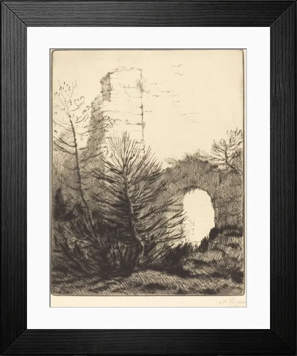 Framed Print : Ruins of a Monastery (Les ruines du monastere). Creator: Alphonse Legros Framed Print : Ruins of a Monastery (Les ruines du monastere). Creator: Alphonse Legros