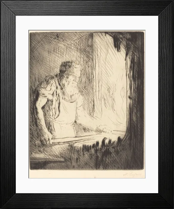 Framed Print : Blacksmith (Le forgeron). Creator: Alphonse Legros Framed Print : Blacksmith (Le forgeron). Creator: Alphonse Legros